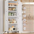Armadietto alto da 180 cm con ante, mensola regolabile, organizer multiuso per dispensa cucina e bagno