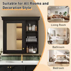 Mobile bagno moderno a parete con specchio e ripiani, armadietto dei medicinali con specchio per bagno