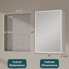 Armadietto a specchio per il bagno da incasso o da superficie, con ripiani regolabili in vetro temperato e anta reversibile