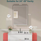 Armadietto a specchio per il bagno da incasso o da superficie, con ripiani regolabili in vetro temperato e anta reversibile