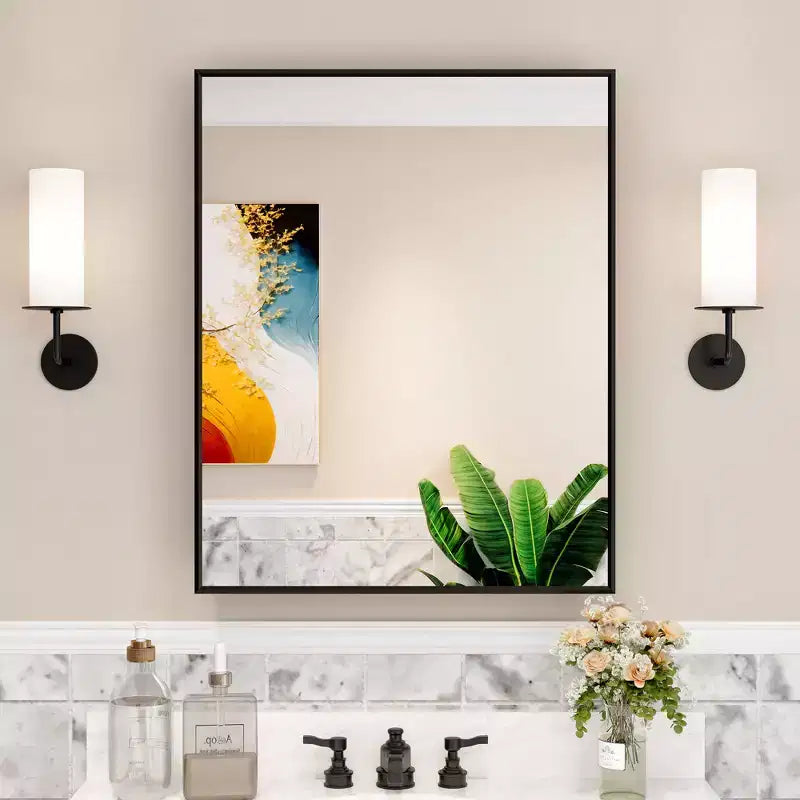 Armadietto a specchio per il bagno da incasso o da superficie, con ripiani regolabili in vetro temperato e anta reversibile