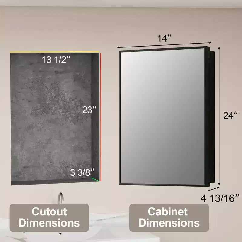 Armadietto a specchio per il bagno da incasso o da superficie, con ripiani regolabili in vetro temperato e anta reversibile