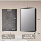Armadietto a specchio per il bagno da incasso o da superficie, con ripiani regolabili in vetro temperato e anta reversibile
