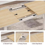 Tavolo da pranzo allungabile per 4-6 persone, 160 cm Tavolo grande in legno con struttura in metallo e ripiano in MDF, per cucina o sala da pranzo