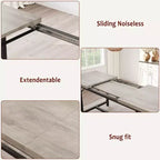 Tavolo da Pranzo Allungabile da 120-160 cm per 4-6 Persone, Tavolo Industriale in Legno con 2 Panche, Salvaspazio