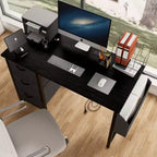 Moderna scrivania per computer da casa con cassetti e mensole, scrivania per studenti e ragazzi con borsa laterale per studio, ufficio, studio