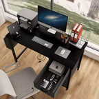 Moderna scrivania per computer da casa con cassetti e mensole, scrivania per studenti e ragazzi con borsa laterale per studio, ufficio, studio
