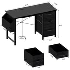 Moderna scrivania per computer da casa con cassetti e mensole, scrivania per studenti e ragazzi con borsa laterale per studio, ufficio, studio