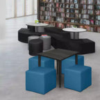 Pouf Contenitore Quadrato Jean, 4 Pezzi