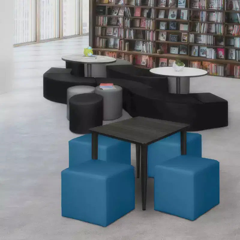Pouf Contenitore Quadrato Jean, 4 Pezzi