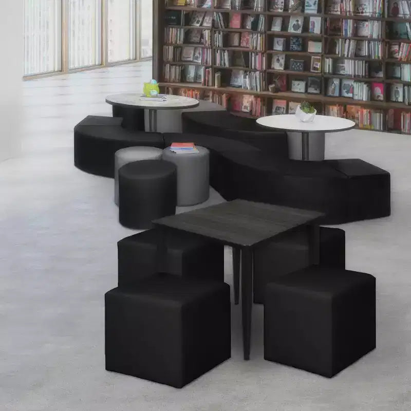 Pouf Contenitore Quadrato Jean, 4 Pezzi