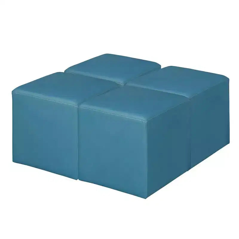 Pouf Contenitore Quadrato Jean, 4 Pezzi