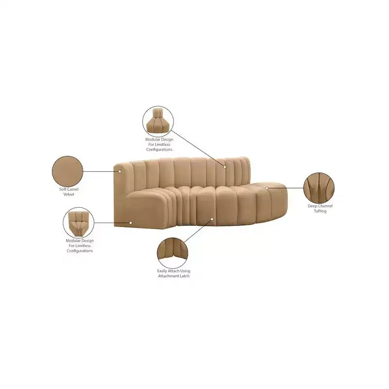 Divano modulare Arc Velvet