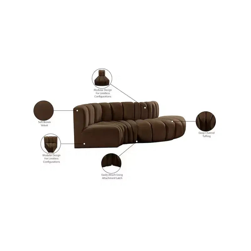 Divano modulare Arc Velvet