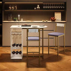 Acekool 3-Piece Modern Bar Set, Built-In Storage, Space-Saving for Kitchen or Apartment