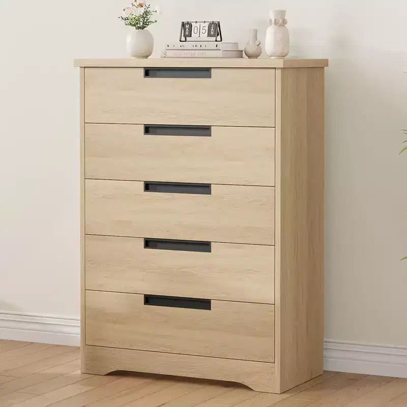 Cassettiera da camera da letto con 5 cassetti, in legno, per armadio, contenitore, organizer per ingresso, soggiorno e ufficio