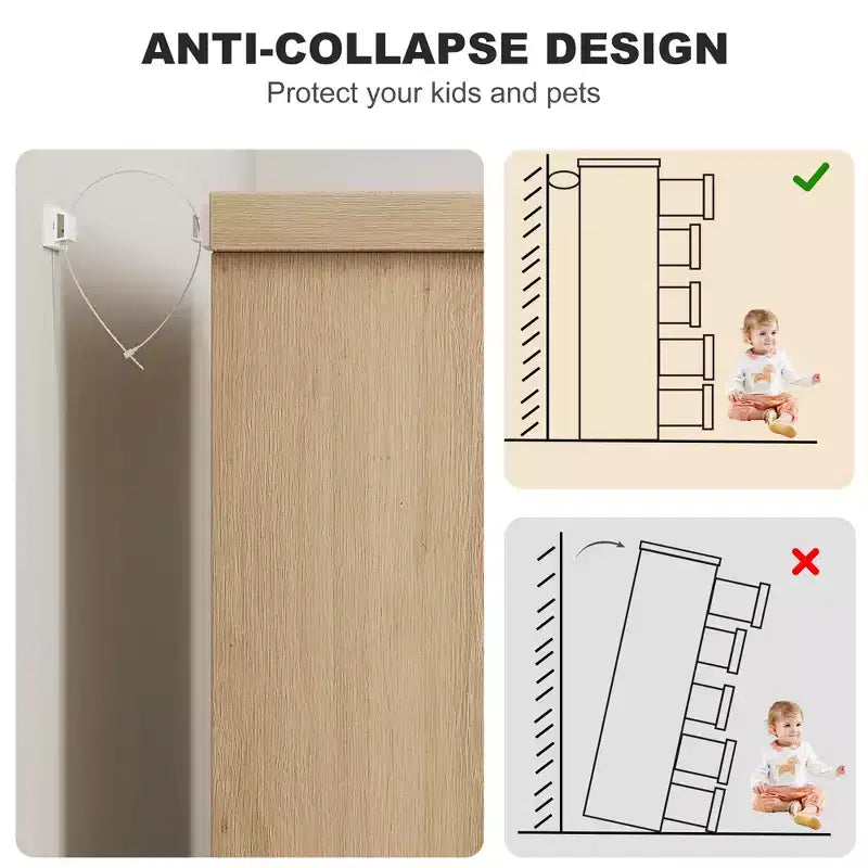 Cassettiera da camera da letto con 5 cassetti, in legno, per armadio, contenitore, organizer per ingresso, soggiorno e ufficio