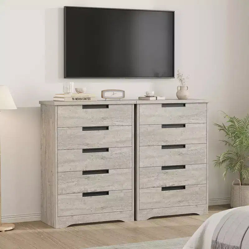 Cassettiera da camera da letto con 5 cassetti, in legno, per armadio, contenitore, organizer per ingresso, soggiorno e ufficio