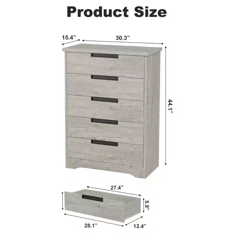 Cassettiera da camera da letto con 5 cassetti, in legno, per armadio, contenitore, organizer per ingresso, soggiorno e ufficio