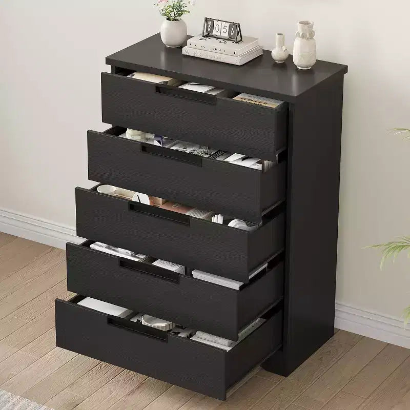 Cassettiera da camera da letto con 5 cassetti, in legno, per armadio, contenitore, organizer per ingresso, soggiorno e ufficio