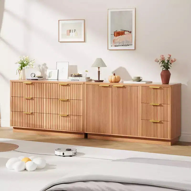 Comò moderno a 6 cassetti per camera da letto, cassettiera in legno da 120 cm, armadietto compatto per cameretta, ripostiglio per cabina armadio, soggiorno, appartamento