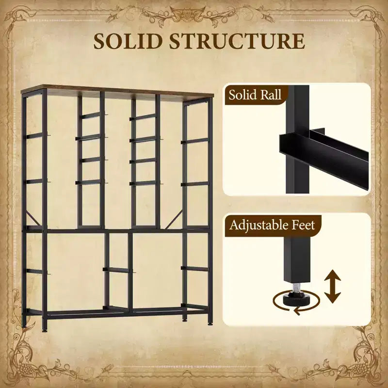 Cassettiera in tessuto alta 122 cm con 15 cassetti e struttura in acciaio e piano in legno, comò robusto per camera da letto, armadio, corridoio, soggiorno