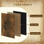 Cassettiera in tessuto alta 122 cm con 15 cassetti e struttura in acciaio e piano in legno, comò robusto per camera da letto, armadio, corridoio, soggiorno