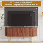 Mobile TV moderno con ante scorrevoli, credenza multimediale in legno con ripiani regolabili per soggiorno