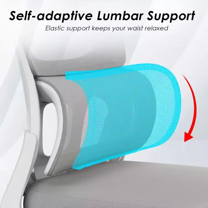 Sedia da ufficio ergonomica in rete, sedia da computer con supporto lombare e bracciolo ribaltabile, sedia comoda con ruote per studio, ufficio, casa