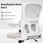 Sedia da ufficio ergonomica in rete, sedia da computer con supporto lombare e bracciolo ribaltabile, sedia comoda con ruote per studio, ufficio, casa