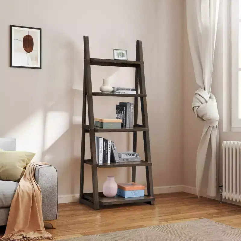 Scaffali in legno, Scaffali portaoggetti a 5 ripiani, Piccola libreria per libri e CD, Organizzatore portaoggetti per soggiorno, corridoio, ufficio