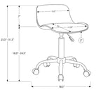 Sedia da ufficio moderna regolabile in altezza, sedia da scrivania con base e ruote in metallo, sedia da computer girevole a 360° per studio, ufficio