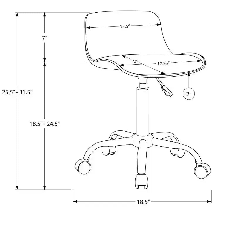 Sedia da ufficio moderna regolabile in altezza, sedia da scrivania con base e ruote in metallo, sedia da computer girevole a 360° per studio, ufficio