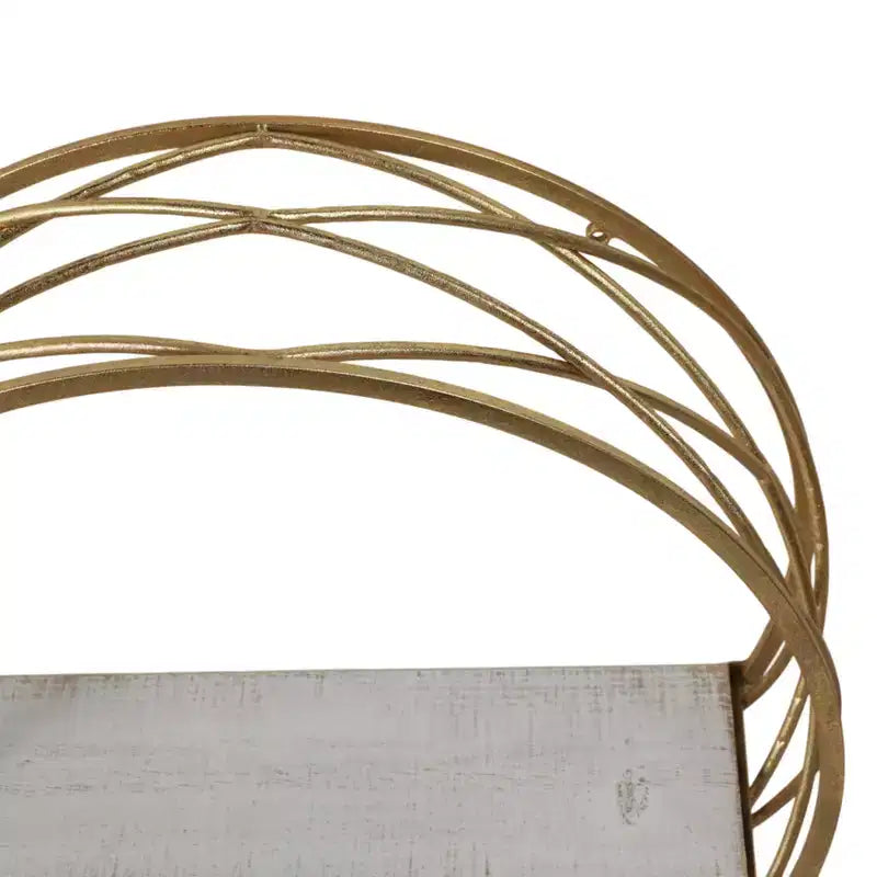 Mensole rotonde moderne in metallo da parete - Mensole galleggianti con struttura in ferro e ripiano in legno - Per decorazione casa, ufficio, stanza - Set da 3, bianco