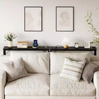 5.9 Tavolino da Divano Stretto con Prese, Tavolino Console Sottile con Spazio Contenitore, Tavolino Stretto Dietro il Divano per Soggiorno, Ingresso, Corridoio, Foyer - Nero
