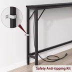 5.9 Tavolino da Divano Stretto con Prese, Tavolino Console Sottile con Spazio Contenitore, Tavolino Stretto Dietro il Divano per Soggiorno, Ingresso, Corridoio, Foyer - Nero