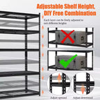 Scaffalatura a 5 Ripiani Regolabili, Carico 900 kg, Scaffale in Filo Metallico Resistente per Garage, Scaffali e Ripiani in Metallo per Magazzino, Scaffali per Garage H 183 cm per Cantina