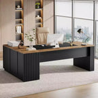 Scrivania direzionale a L da 78 pollici con cassetti, scrivania per computer con mobiletto, workstation di arredamento aziendale per ufficio domestico