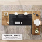 Scrivania direzionale a L da 78 pollici con cassetti, scrivania per computer con mobiletto, workstation di arredamento aziendale per ufficio domestico