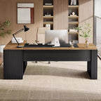 Scrivania direzionale a L da 78 pollici con cassetti, scrivania per computer con mobiletto, workstation di arredamento aziendale per ufficio domestico