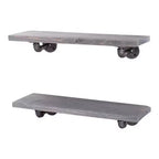 RESTORE Riverstone Grey 24 in. Shelves with L-Shaped Brackets by Pipe Decor
