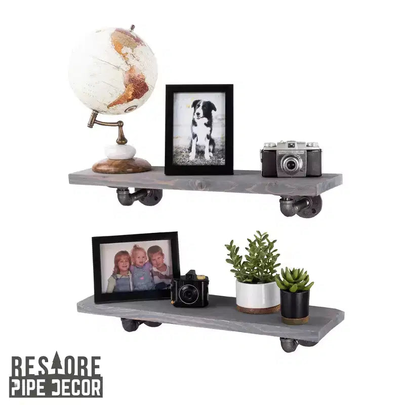 Mensole Riverstone Grey da 24 pollici con staffe a L
