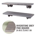 Mensole Riverstone Grey da 24 pollici con staffe a L