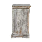 Comodino Tijeras Artigianale Boho in Legno di Mango Bianco Decapato: Realizzato a Mano, Mobile Contenitore, Nessun Montaggio Richiesto