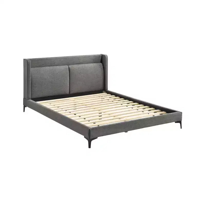 Queen Legend Fabric Platform Bed Gray - Armen Living
