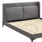 Letto a piattaforma Queen Legend in tessuto grigio