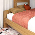 Letto a castello singolo sopra una piazza e mezza, letti a castello in legno massello stile fattoria moderna per bambini