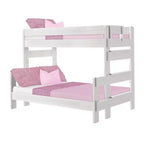 Letto a castello singolo sopra una piazza e mezza, letti a castello in legno massello stile fattoria moderna per bambini
