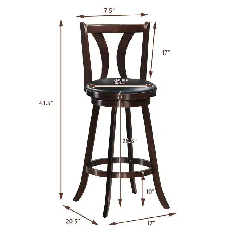 Sgabelli Girevoli da Bar, Sedie con Altezza da Bar da 29,5" con Gambe in Legno di Gomma