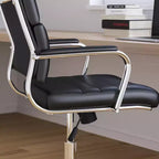 Sedia da ufficio ergonomica con schienale alto, braccioli in metallo imbottiti, sedia direzionale girevole per computer e scrivania